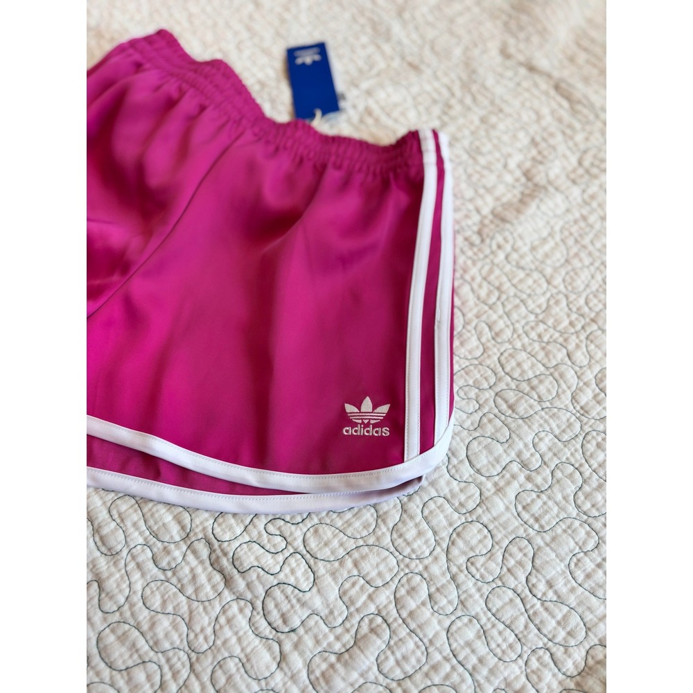 Adidas Originals Women's Pink 3-Stripe Shorts Trefoil Logo Size XS - Picture 2 of 4